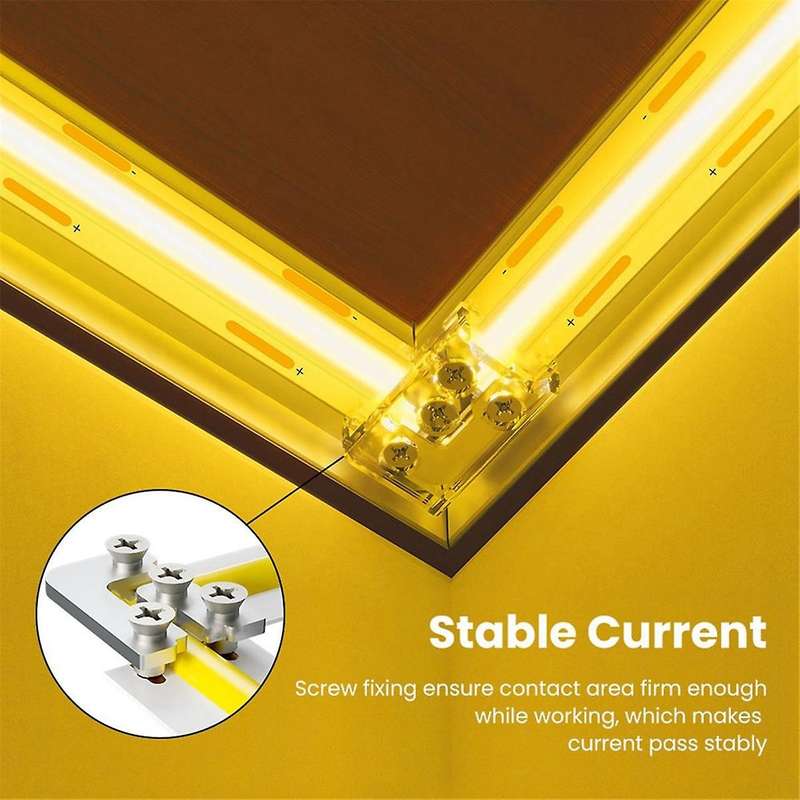 10pc LED Corner Connector with Screw Fixing 24V/5A 2P 8mm L Connector for LED Strip Single Color COB