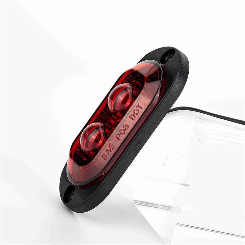 10Pcs 12V-24V 2LED Car Side Marker Lights Turn Signal Lights Indicator Lights Taillight for Trailers