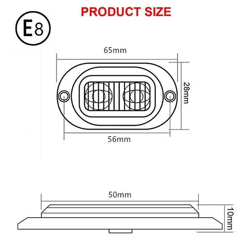 10Pcs 12V-24V 2LED Car Side Marker Lights Turn Signal Lights Indicator Lights Taillight for Trailers