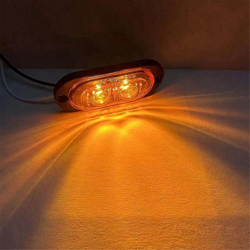 10Pcs 12V-24V 2LED Car Side Marker Lights Turn Signal Lights Indicator Lights Taillight for Trailers