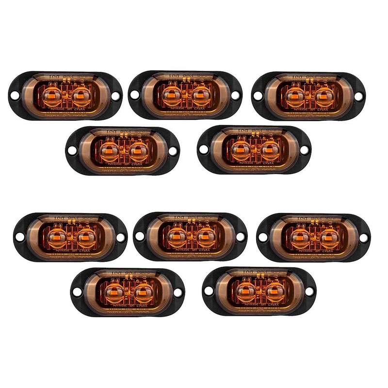10Pcs 12V-24V 2LED Car Side Marker Lights Turn Signal Lights Indicator Lights Taillight for Trailers