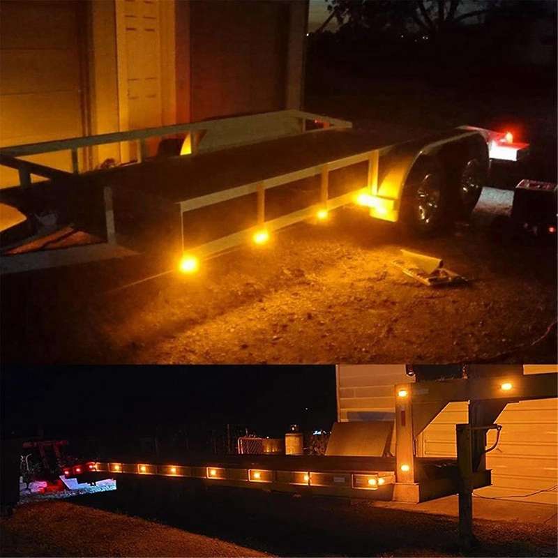 10Pcs 12V-24V 2LED Car Side Marker Lights Turn Signal Lights Indicator Lights Taillight for Trailers