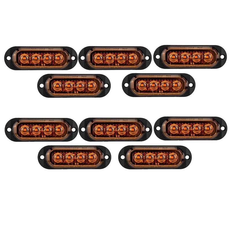 10Pcs 12V-24V 4LED Car Side Marker Lights Turn Signal Lights Side Indicator Lights Taillight for Tra