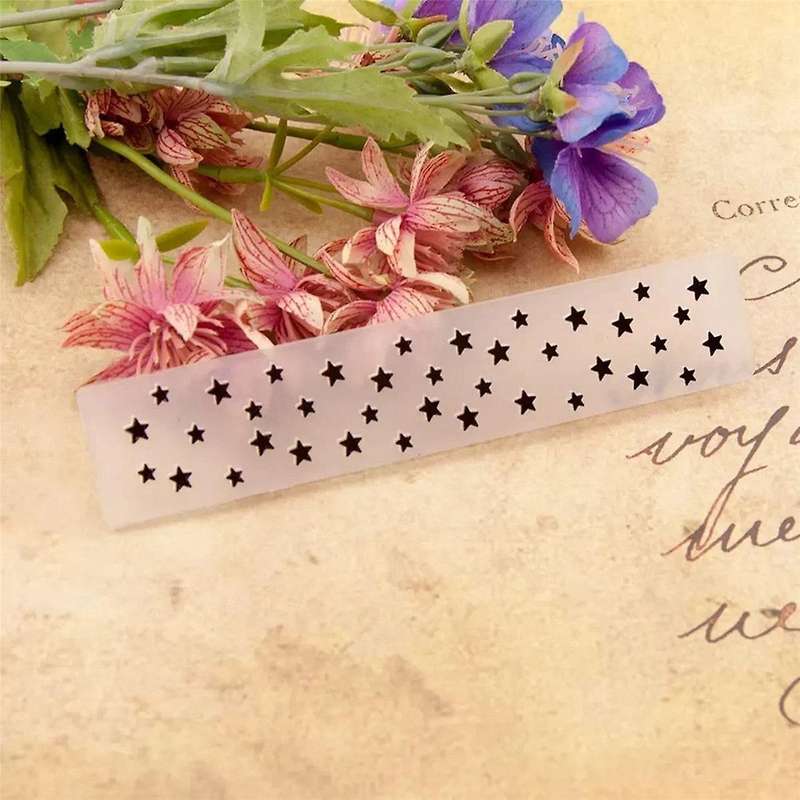 10Pcs 15X3cm Flower Leaf Star Plastic Embossing Folder DIY Craft Template Stencils Scrapbook Paper C