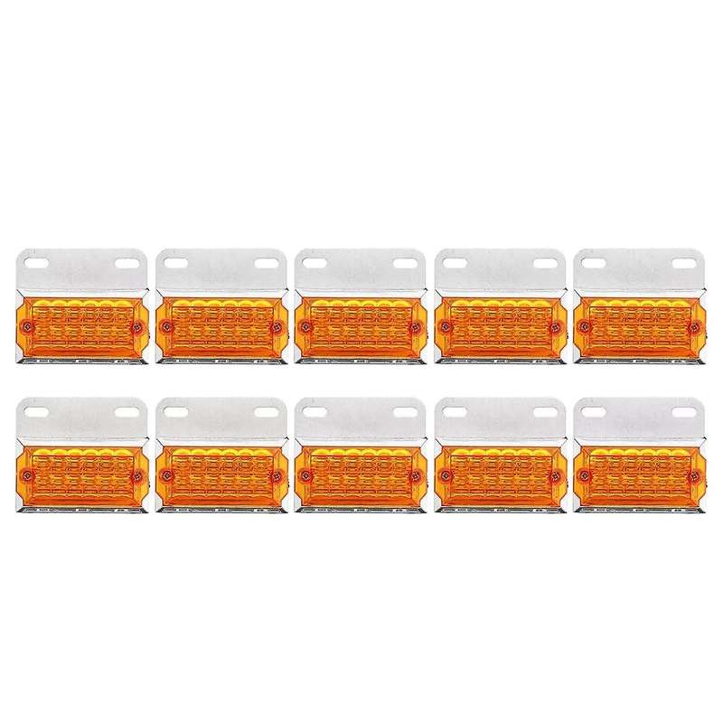 10Pcs 24V 15 LED Side Marker Lights Car External Lights Squarde Warning Tail Light Signal Lamp Trail
