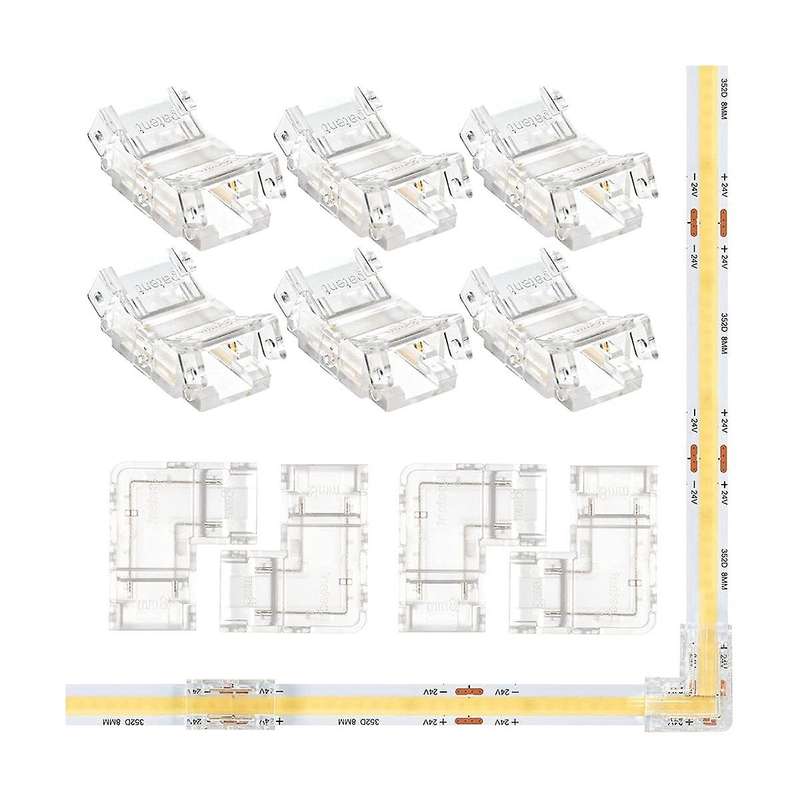 10pcs 2 Pin 8mm Cob Led Connector Kit for 8mm Cob Lights