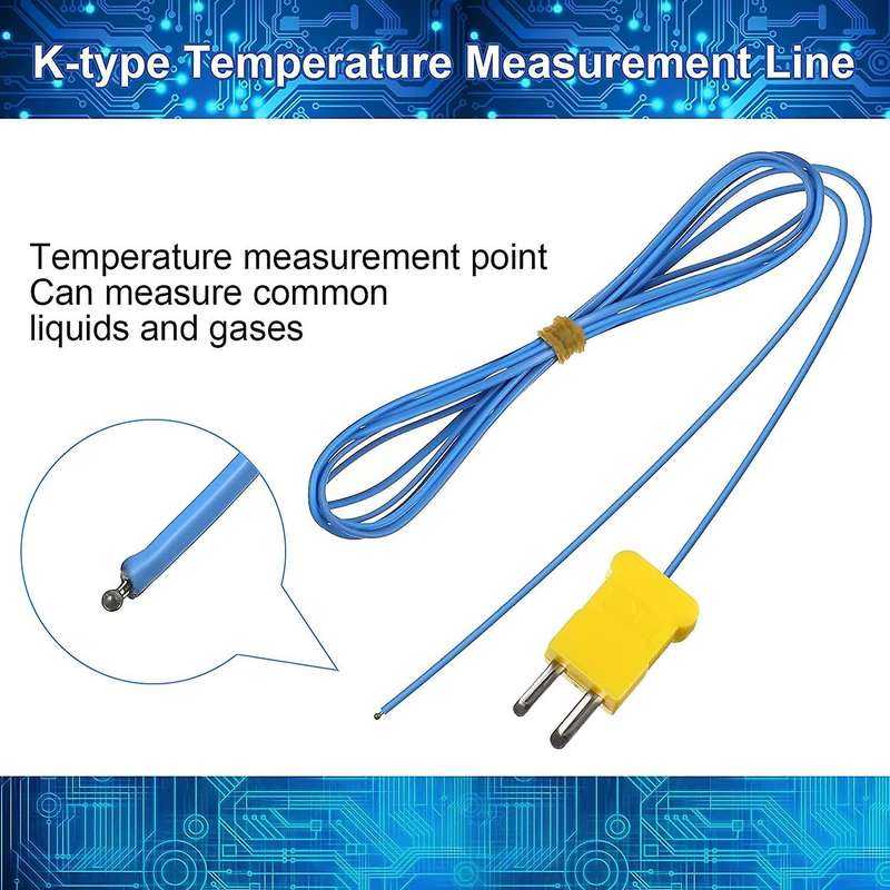 10Pcs 2M K-Type Temperature Sensor Connector Probe Sensor Temperature Sensors Measure for Thermocoup