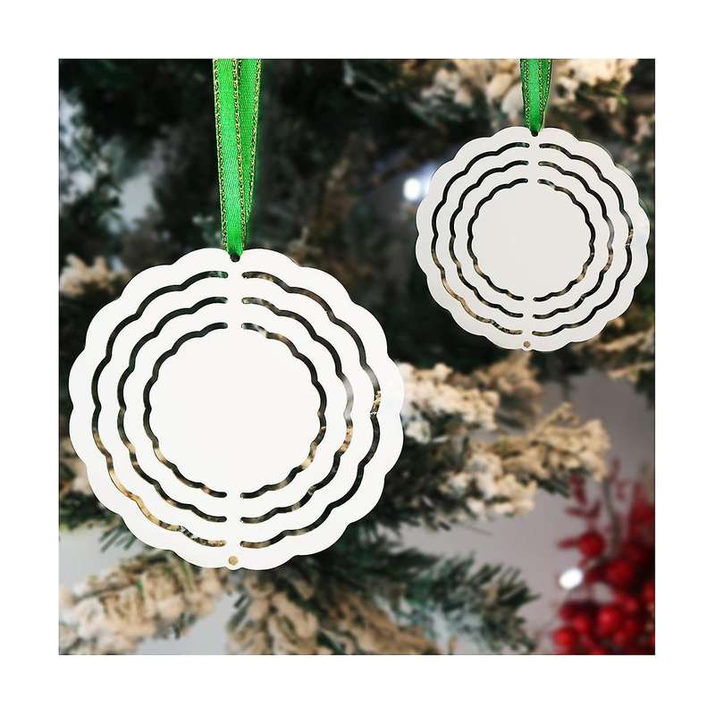 10Pcs 3Inch Sublimation Wind Spinner Blanks, Wind-Powered Kinetic Sculpture, Spinner Suspension Trim