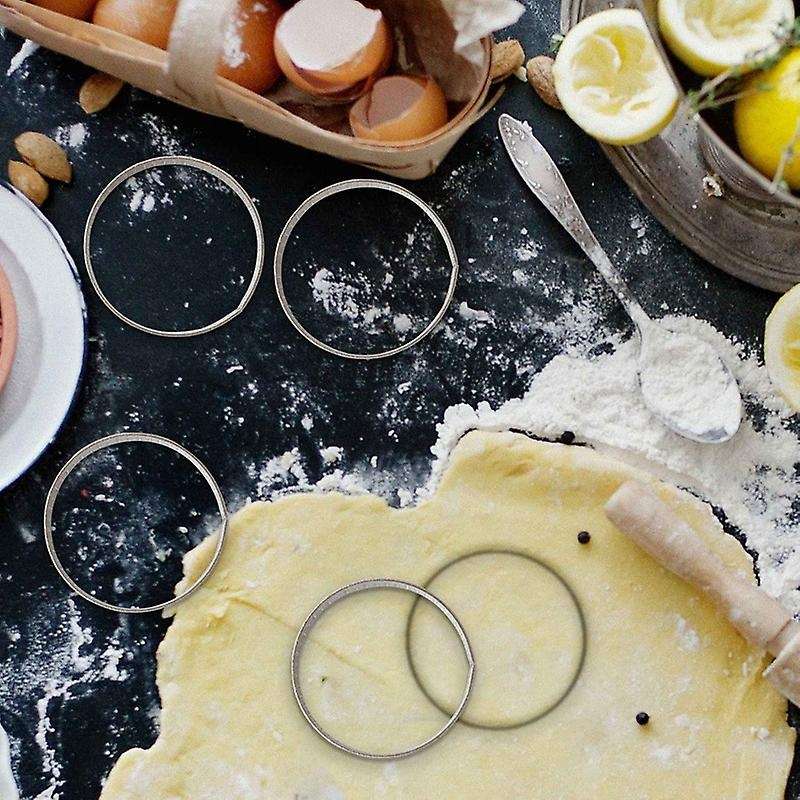 10pcs 4.5cm Round Stainless Perforated Seamless Tart Ring Quiche Ring Tart Pie Tart Ring with Hole