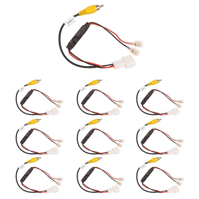 10Pcs 4 Pin Car Reversing Camera Wiring Harness Cable Plug Rear View Parking Reverse Connector Cable