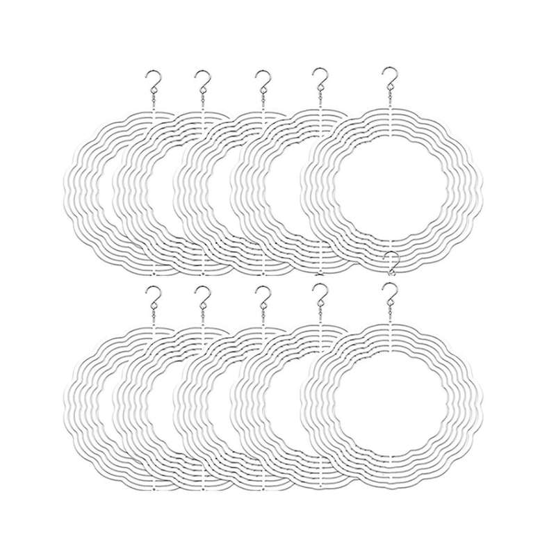 10pcs 8 Inch Sublimation Wind Spinner Blanks 3d Wind Spinners Hanging Wind Spinners for Indoor Outd