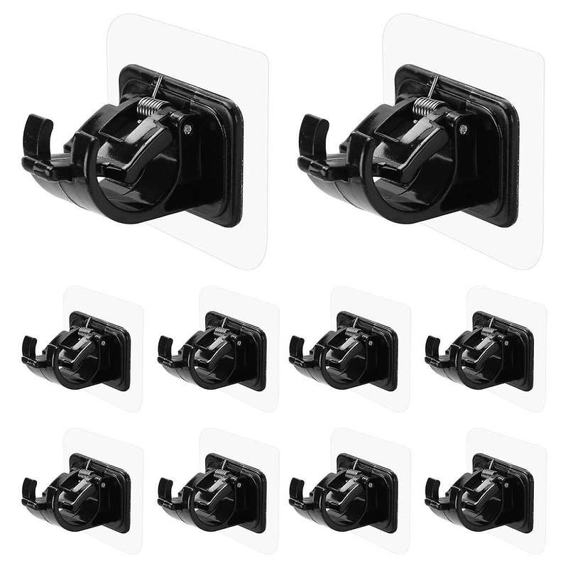 10PCS Adhesive Curtain Rod Holders No Drill Curtain Rods Brackets No Drilling Nail Free Adjustable