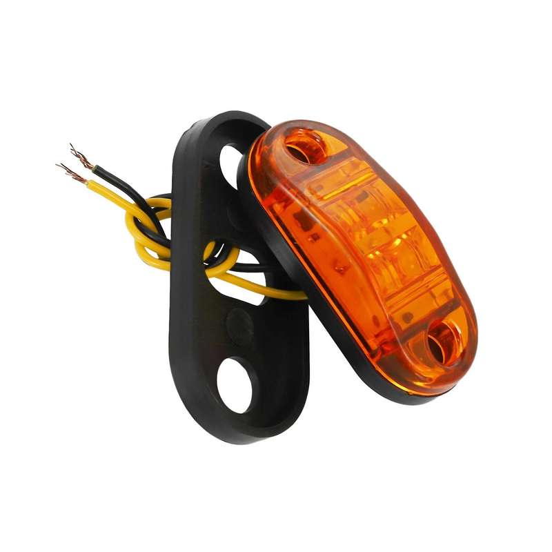 10Pcs Amber 2 Led Oval Clearance Trailer Car Side Marker Tail Lamp