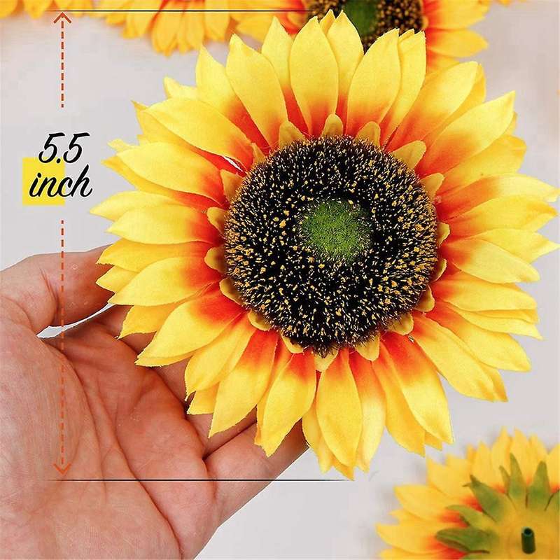 10pcs Artificial Sunflower Heads Silk Sunflowers Heads Arrangements for Party Wedding Sunflowers De