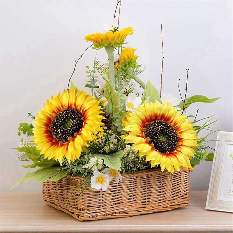 10Pcs Artificial Sunflower Heads Silk Sunflowers Heads Arrangements for Party Wedding Sunflowers Dec