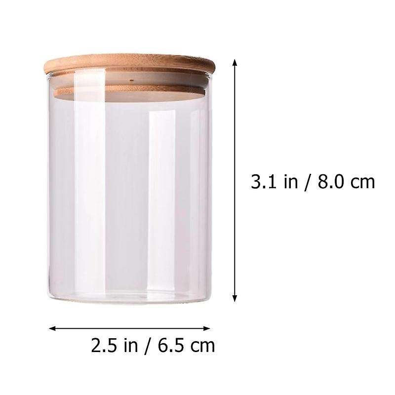 10Pcs Bamboo Wood Lid Glass Jar Airtight Canister Bottles Jars Food Container Tea Coffee Beans Jar