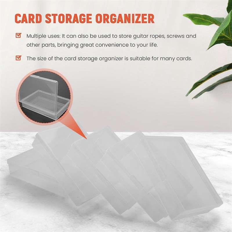 10pcs Box Trading Card Case Card Storage Organizer Clear Card Case Plastic Storage Box for Gaming Ca
