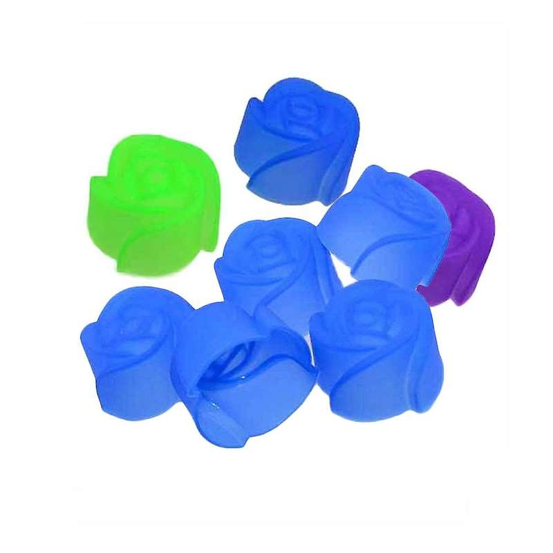 10pcs Cake Baking Mold Chocolate Jelly Maker Mould Silicone Rose Muffin Cookie Cup (Random Colors)