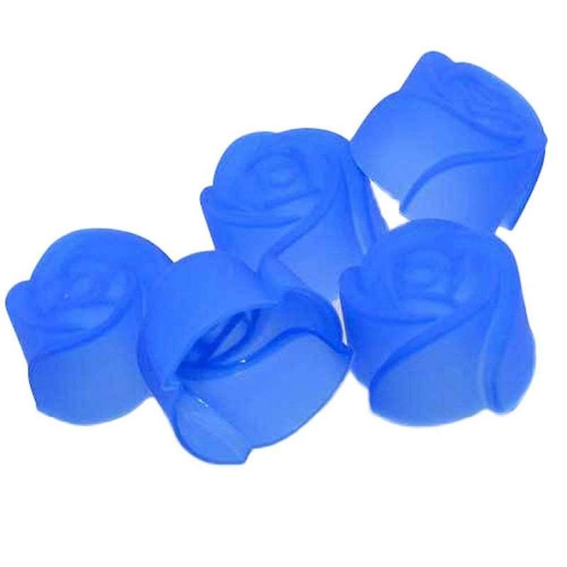 10pcs Cake Baking Mold Chocolate Jelly Maker Mould Silicone Rose Muffin Cookie Cup (Random Colors)