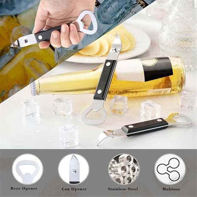 10pcs Can Opener Manual,stainless Steel Can Punch Bottle Opener,2in1 Multifunctional Can and Beer Op
