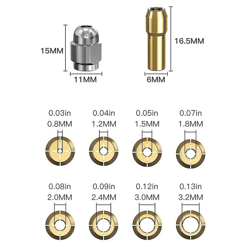 10Pcs Brass Collet Compatible Dremel,Replacement 4485 Quick Change Rotary