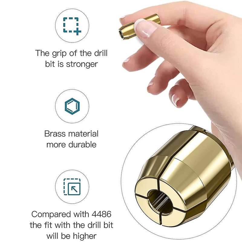 10Pcs Brass Collet Compatible Dremel,Replacement 4485 Quick Change Rotary