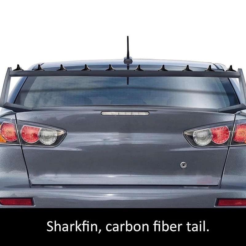 10Pcs Car Rear Roof Fin Spoiler Diffuser Vortex Generator Roof Spoiler Bumper Tail Generator,Carbon