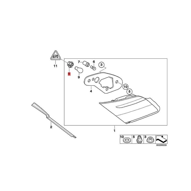 10Pcs Car Rear Tail Light Lamp Bulb Socket Holder 63216943036 for 7 Series X3 X5 E53 E38 E65 E70 E83