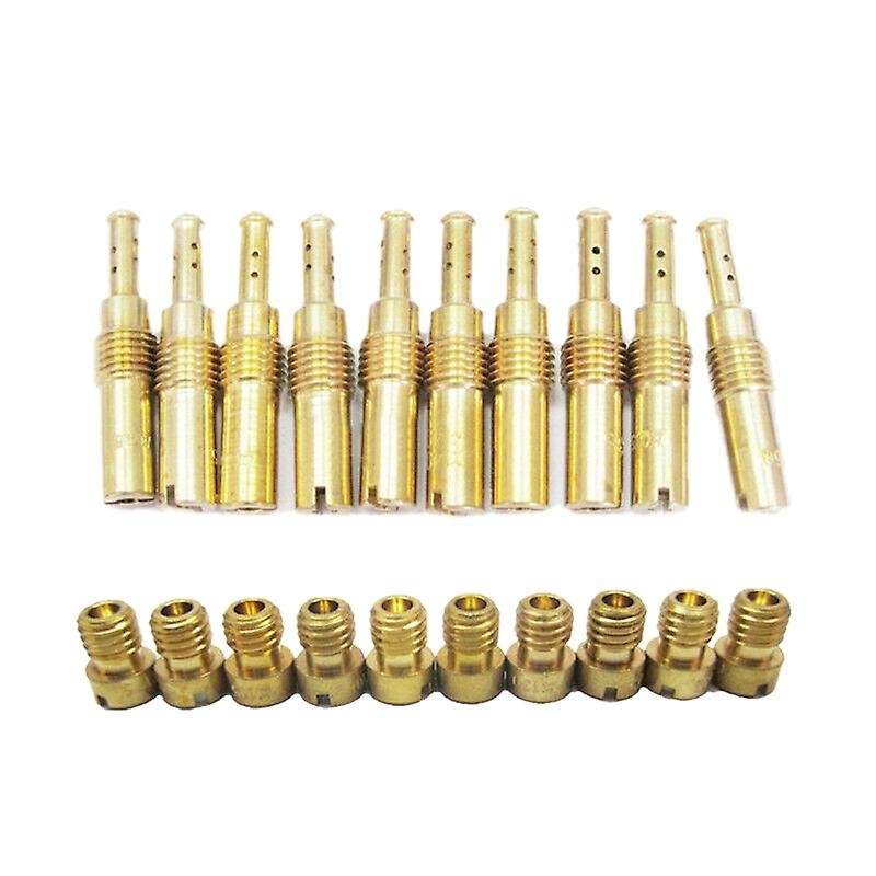 10Pcs Carburetor Main Jet Kit & 10Pcs Slow/Pilot Jet Compatible PWK Keihin