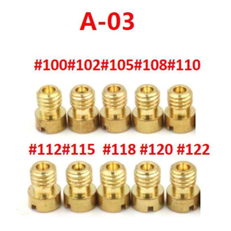 10pcs Carburetor Measuring Hole Nozzle for Main Spray Scooter Bucket Pe24/26/27/30 Halma Cg-125 Nib
