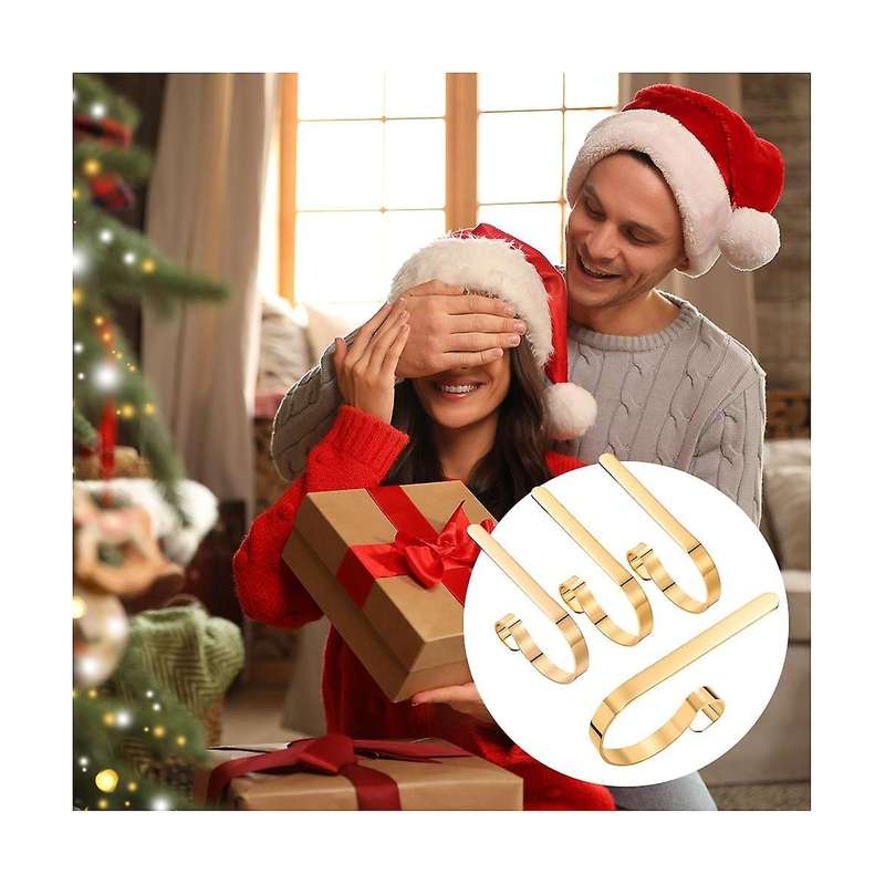 10pcs Christmas Stocking Hanger Holder for Fireplace Mantel