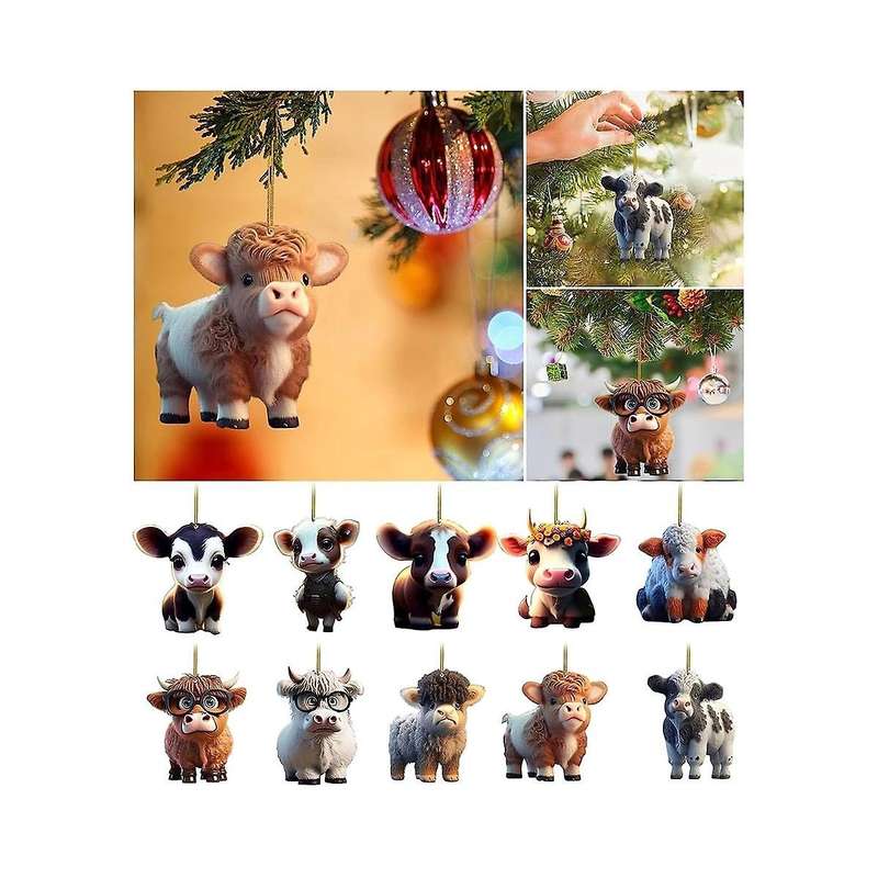 10pcs Christmas Decor Hanging Ornament Decorative Car Interior Pendant Diy Christmas Ornament Home