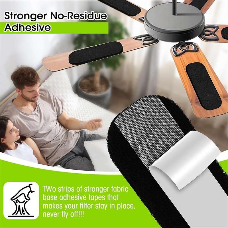 10PCS Ceiling Fan Filters Activated Carbon Air Filters Universal Home Self-Adhesive Ceiling Fan Blad