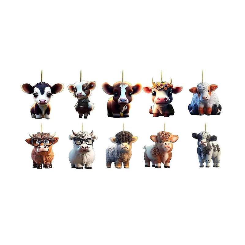 10PCS Christmas Decor Hanging Ornament Decorative Car Interior Pendant DIY Christmas Ornament Home D