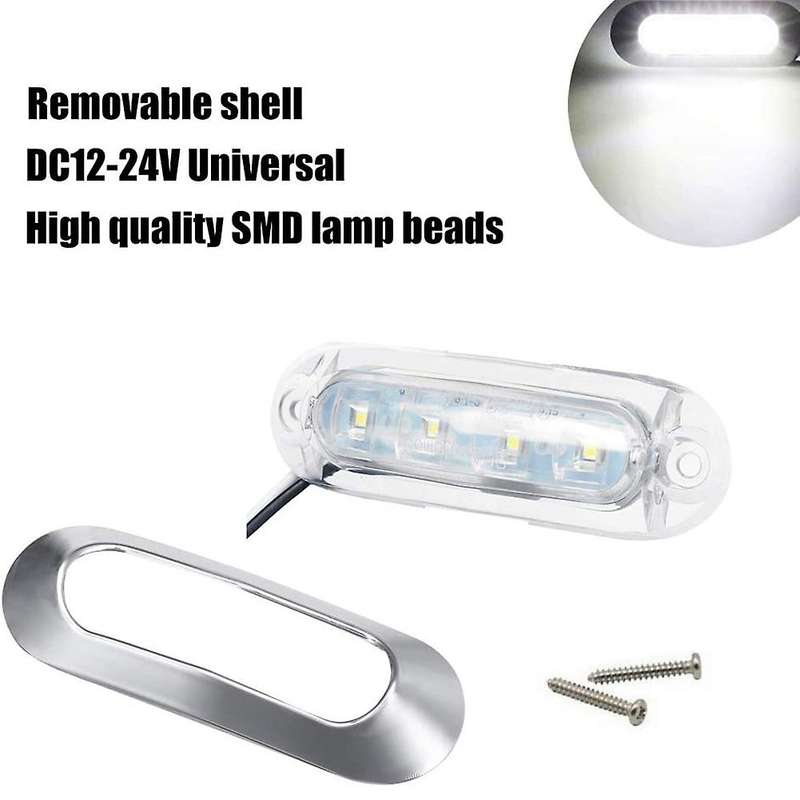 10PCS Clear 4 LED Side Marker Indicator Lights Lamp Tail Lamp Universal for Auto Car Bus Truck Lorry