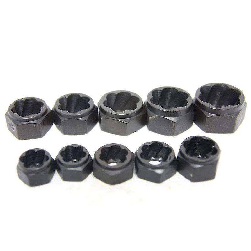 10Pcs Damaged Nut Remover Stud Set Metric Broken Removal Kit