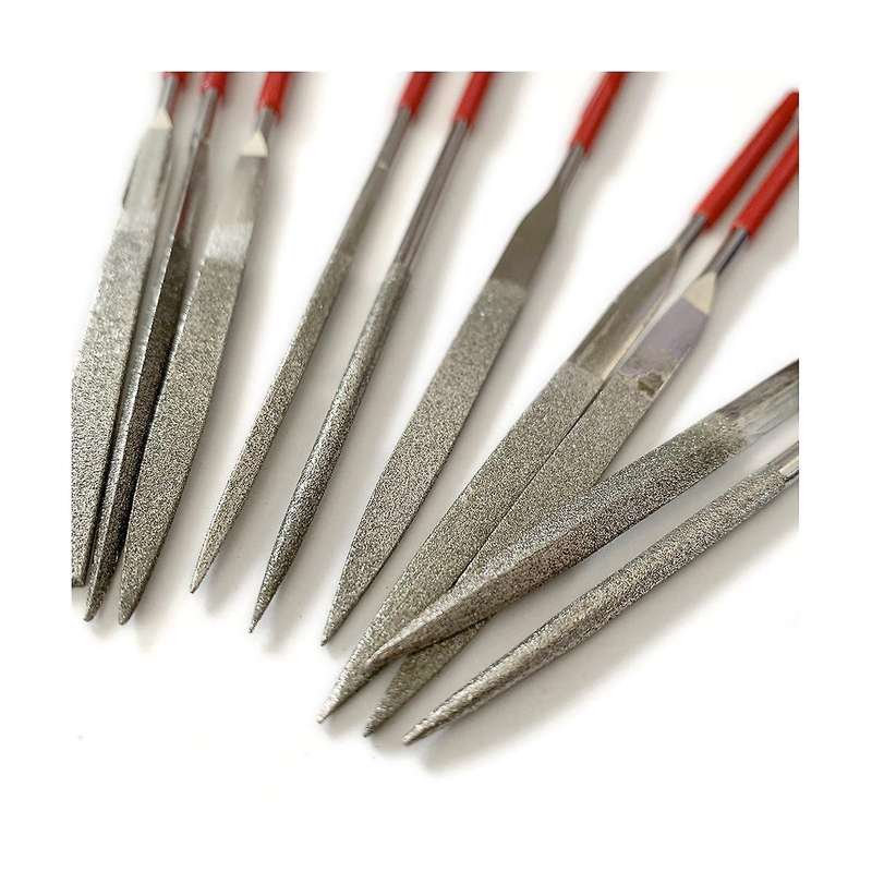 10pcs Diameter 4mm Diamond File Grinding Orthopedic Diamond File Set for Saw Chain Saw Woodworking