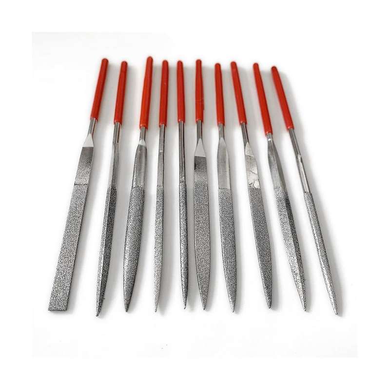 10pcs Diameter 4mm Diamond File Grinding Orthopedic Diamond File Set for Saw Chain Saw Woodworking