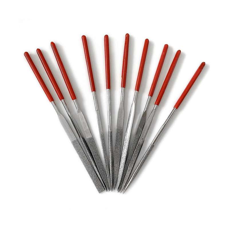 10pcs Diameter 4mm Diamond File Grinding Orthopedic Diamond File Set for Saw Chain Saw Woodworking