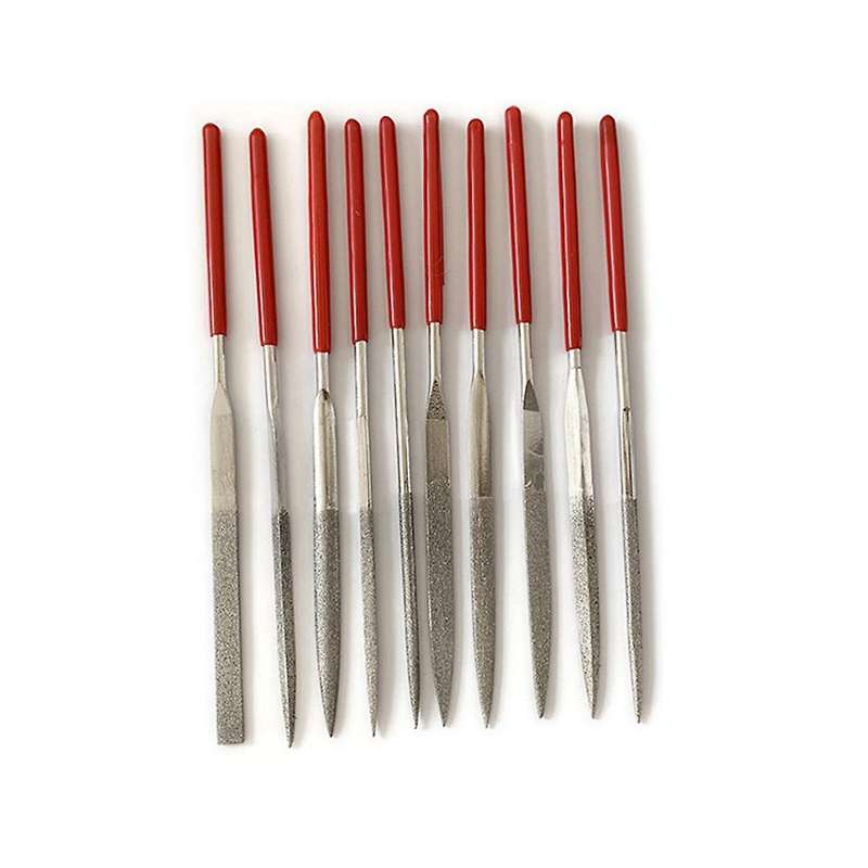 10pcs Diameter 4mm Diamond File Grinding Orthopedic Diamond File Set for Saw Chain Saw Woodworking