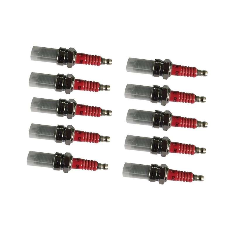 10pcs D8tc Electrode Spark Plug, Racing Spark Plug with 3 Electrode for 125 Motorcycle 110 Pedal Ca