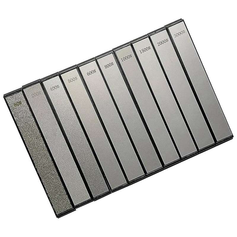 10Pcs Diamond Knife Sharpening Stones Set, 80- 3000 Grit, Diamond Whetstones for Sharpener, Knife Sh