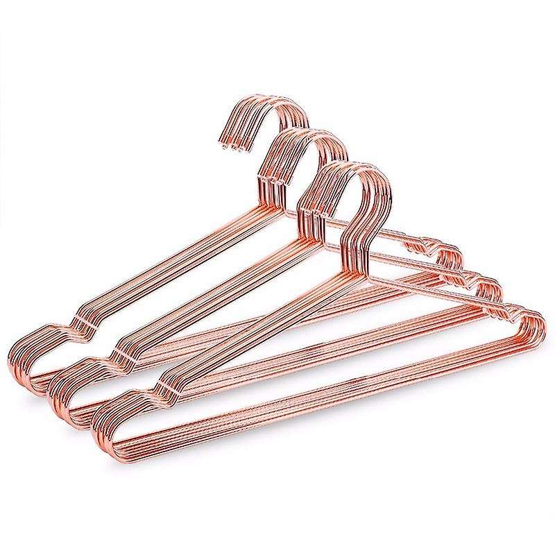 10Pcs Copper Gold Metal Clothes Shirts Hanger with Groove, Heavy Duty Strong Coats Hanger, Suit Hang