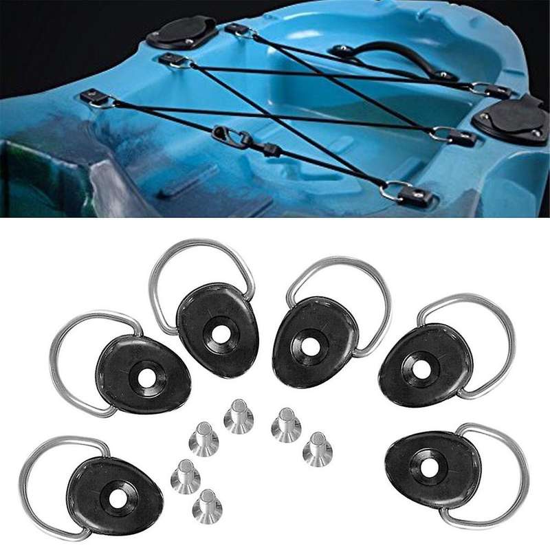 10PCS Durable Kayak Paddle Buckle Functional 304 Stainless Steel D Ring Boat Tie Down Loop Shackle F