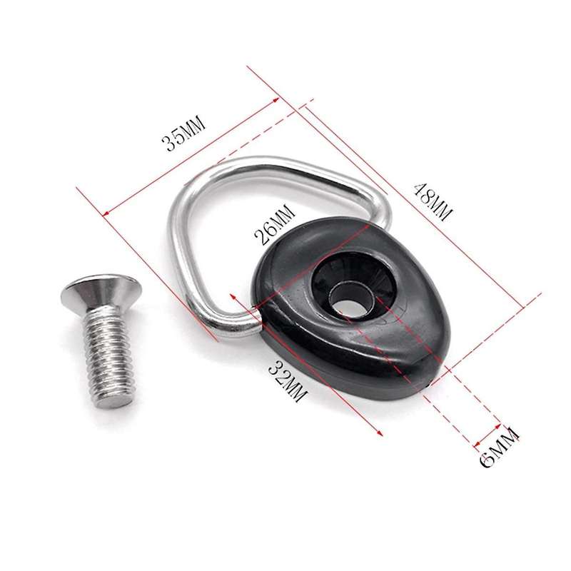 10PCS Durable Kayak Paddle Buckle Functional 304 Stainless Steel D Ring Boat Tie Down Loop Shackle F
