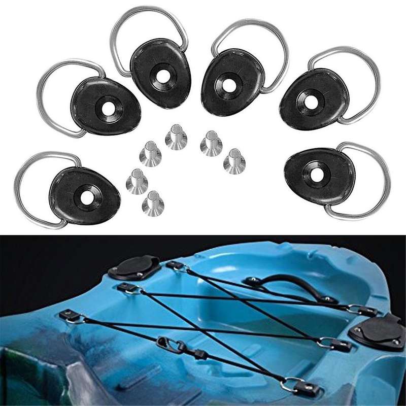 10PCS Durable Kayak Paddle Buckle Functional 304 Stainless Steel D Ring Boat Tie Down Loop Shackle F