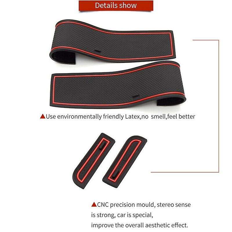 10Pcs Door Groove Mat Car Interior Decoration Anti- Gate Slot Cup Pad for 4 Accessories Rubber Coast