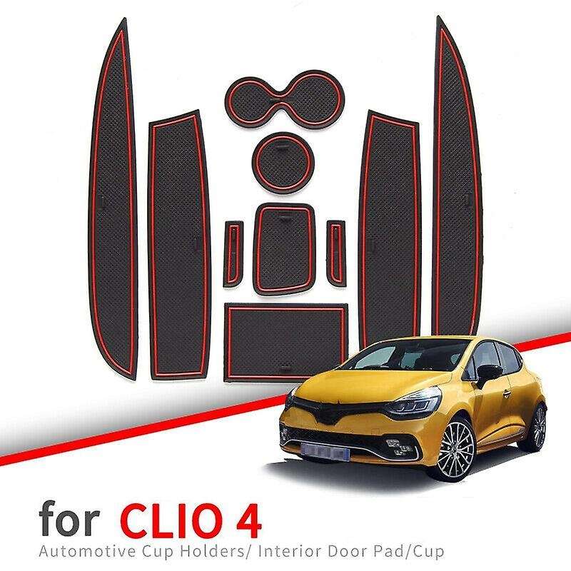10Pcs Door Groove Mat Car Interior Decoration Anti- Gate Slot Cup Pad for 4 Accessories Rubber Coast