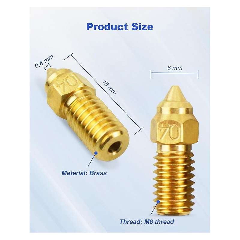 10PCS Fit for ElegooNeptune 4 SeriesNozzles 3D Printer Parts High-Temperature 0.4mmNozzles Kit Fit F