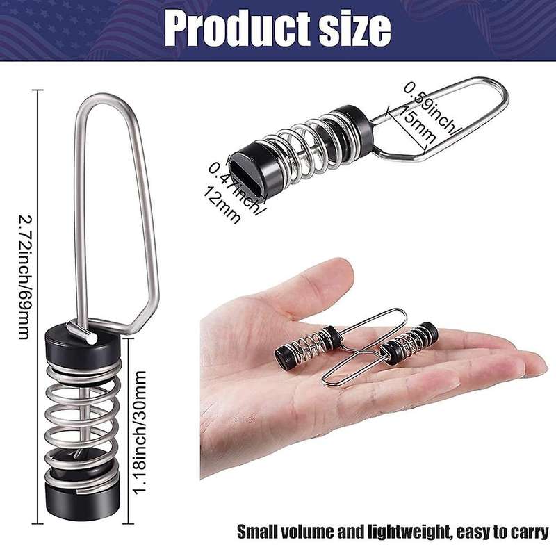 10PCS Fishing Flag Clips Stainless Steel Marine Boat Flag Clips for Halyards Outrigger Lines Antenna